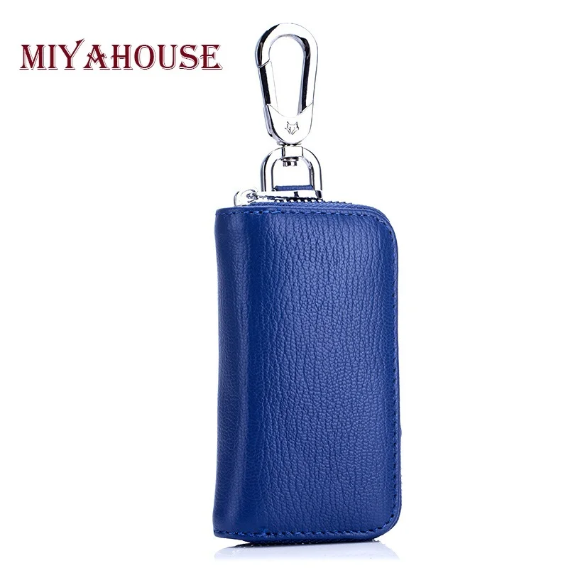 

Miyahouse Genuine Leather Unisex Key Wallets Male Car Key Holder Wallet Female Keychain Covers Zipper Key Case Bag Pouch Purse