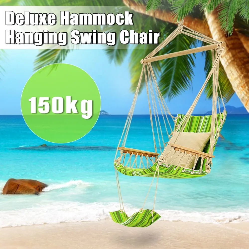 SGODDE Swing Hammock Hanging Chair Air Outdoor Garden Beach Patio Yard Tree 330Lbs Max Tree Hanging