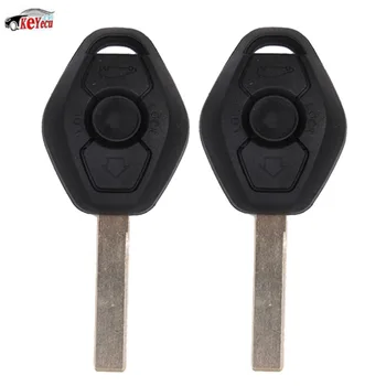 

KEYECU 2 Pcs Replacement 3Button Remote Car Key Keyless Fob 315MHz ID44 PCF7935 Transponder Chip for BMW 3 5 X Series HU92 Uncut