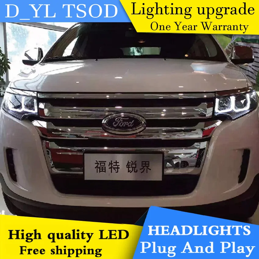 Best Offers Car Styling For Ford Edge headlights 2012-2014 Edge led headlight Head Lamp led drl projector headlight H7 hid Bi-Xenon Lens