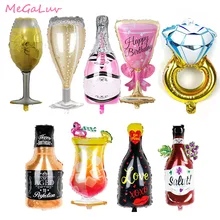 1 шт фольгированные воздушные шары на день рождения 18-й 21-й 30-й день рождения Декорации бокалы для шампанского бутылки виски фольгированные воздушные шары Свадебные украшения