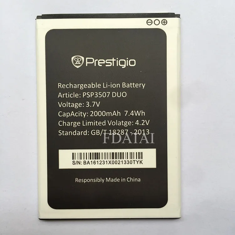 3.7 В 2000 мАч Оборудование для PSP 3507 Перезаряжаемые литий-ионный Батарея Prestigio Wize N3
