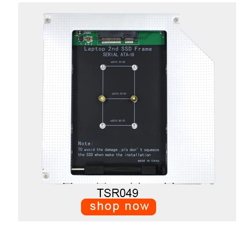 TISHRIC 12,7 мм Caddy MSATA 2nd HDD SSD жесткий диск для SATA 3 корпус адаптер для ноутбука DVD-ROM Optibay алюминиевый корпус коробка