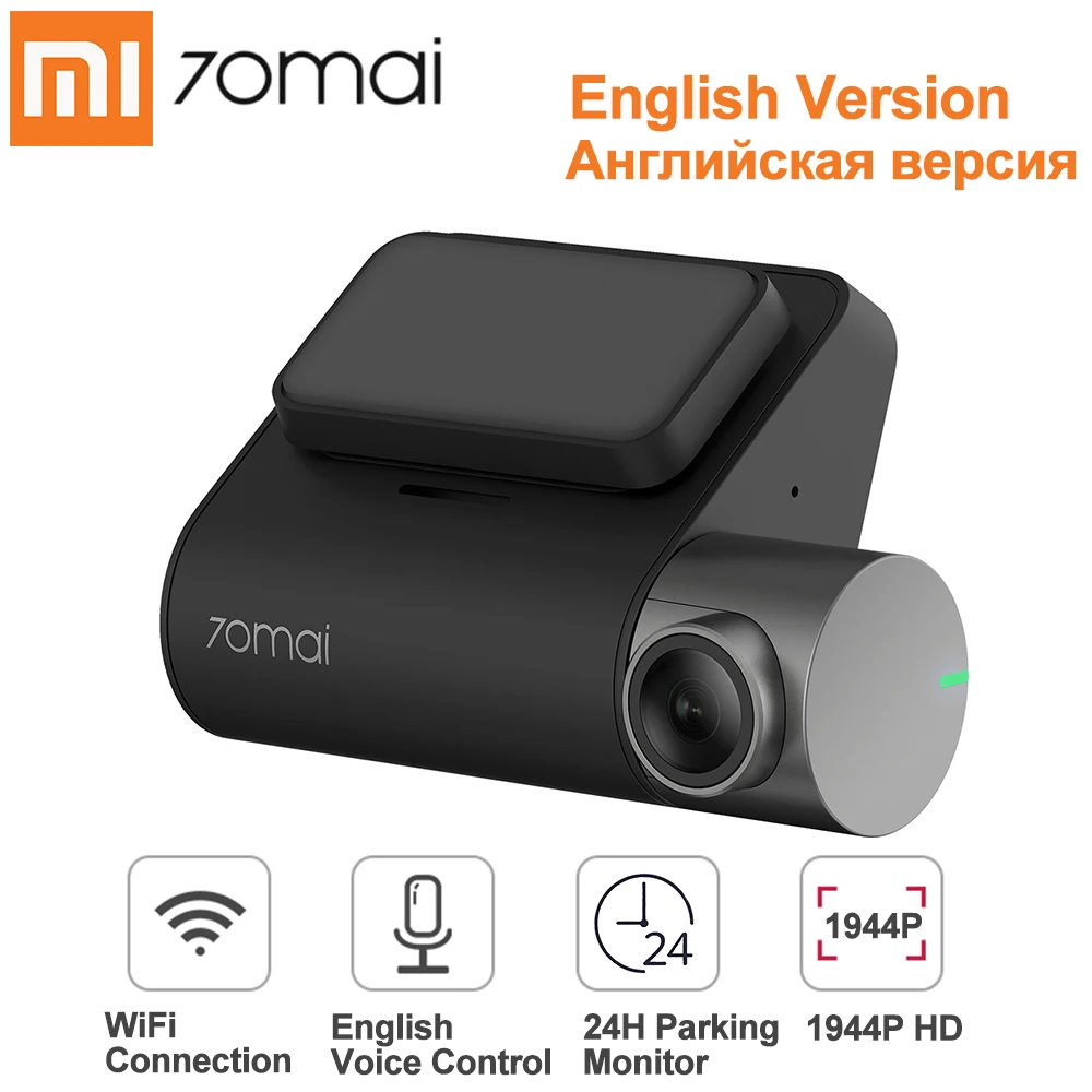 

70mai Dash Cam Pro WiFi Car DVR English Voice Control HD 1944P Camera Recorder APP 24H Parking Monitor WDR Night Vision DE FOG