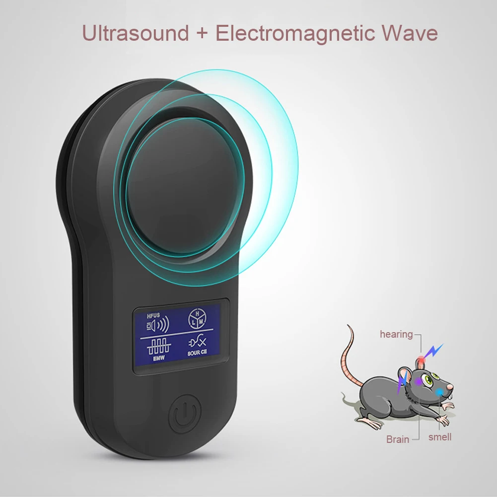 

Home Mute Insect Controller Electronic Wave High Power Button ABS Mouse Pest Repeller Supersonic Anti-mosquito Indoor