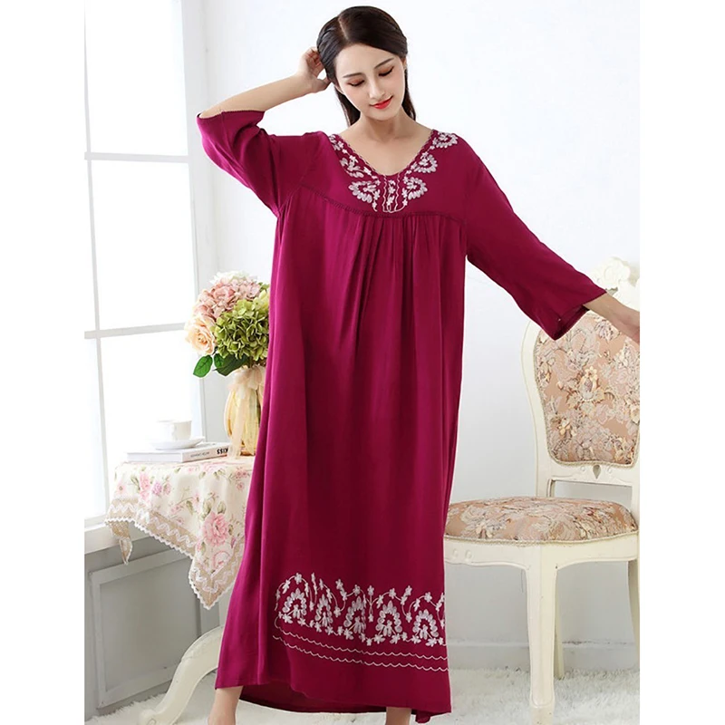 Весенние свободные штаны Домашняя одежда Sleepdress рукав три четверти Рубашки для