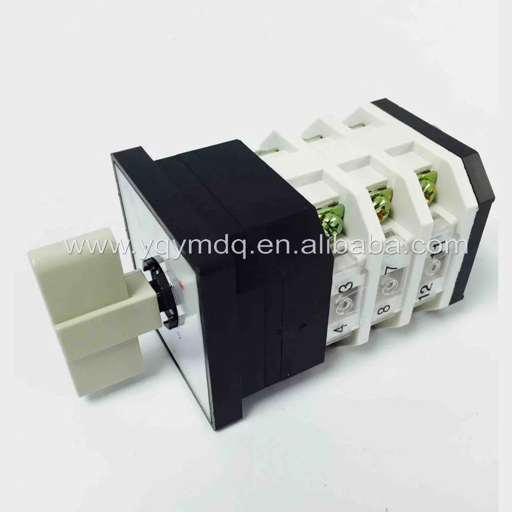 

Rotary switch 3 position LW12-16/3 universal switch 16A 3 poles white rotary changeover cam switch silver contact