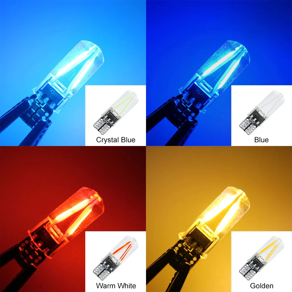 CANBUS LED ���� �ڵ��� Ŭ����� ����Ʈ, T10 W5W 194 168 COB �ʶ��Ʈ ���� ���̵� ���� ���� ��ȣ�� ����Ʈ, 12V, 2 ��