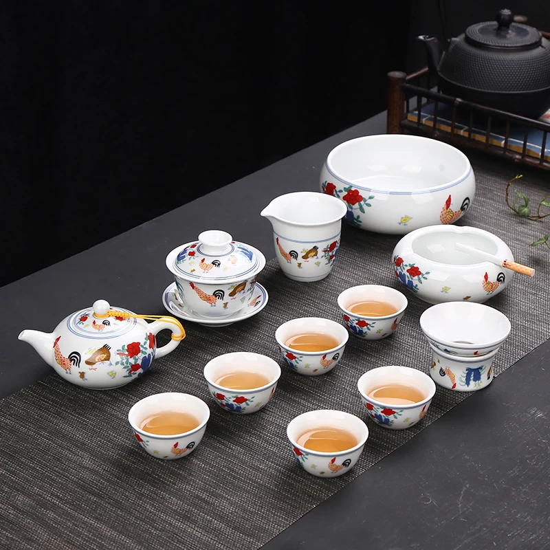 Красочные куриные КИТАЙСКИЕ чашки династии Мин фарфоровая китайская гайвань фарфоровые чайные чашки чаша китайский чайный горшок чайная чашка из селадона