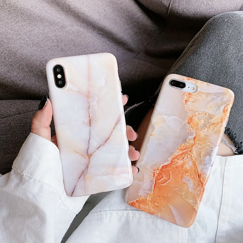 

Glossy Flame Marble Phone Case For iPhone X XR XS Max Crack Case For iPhone 7 8 6 6S Plus Soft TPU Silicone Back Cover