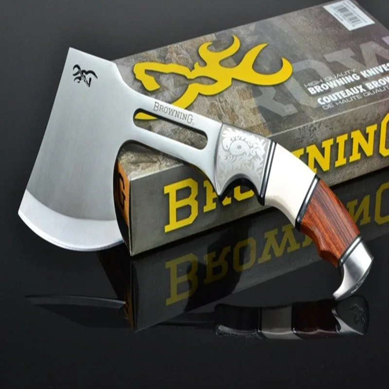 

Browning Outdoor Survival Camping 440 Stainless Steel AXE Hunting Camping Fire Axe Hacha Tool Mountain-cutting Hatchet