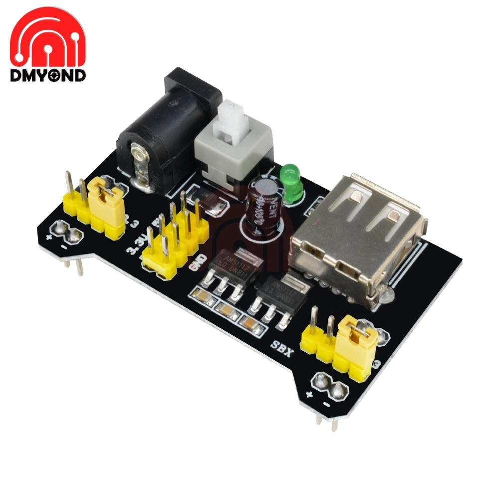 Внешняя мощность 102 МБ макетная плата модуль питания MB102 3 В 5 для Arduino без пайки