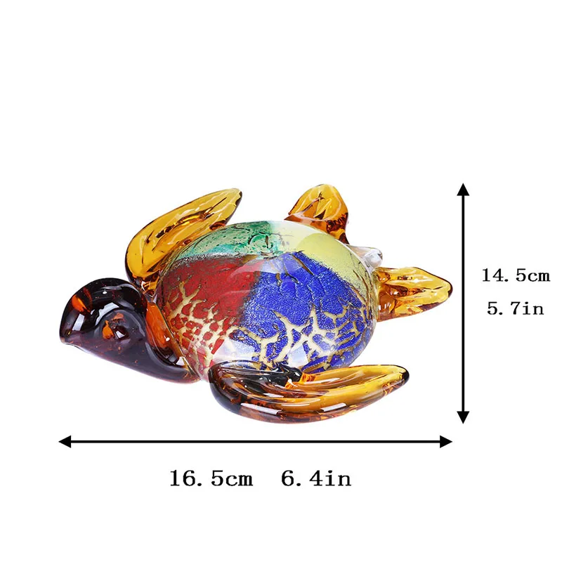 H& D ручная работа цветная морская черепаха скульптура художественное стекло выдувная морская фигурка животного для дома гостиной декоративные подарки на день рождения
