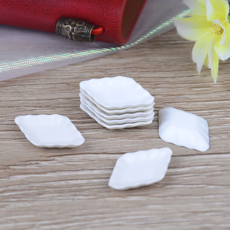 8Pcs Durable Mini Food White Dishes Tableware Miniature Doll House Accessories Dollhouse Trays Plates Kitchen Toys | Игрушки и хобби