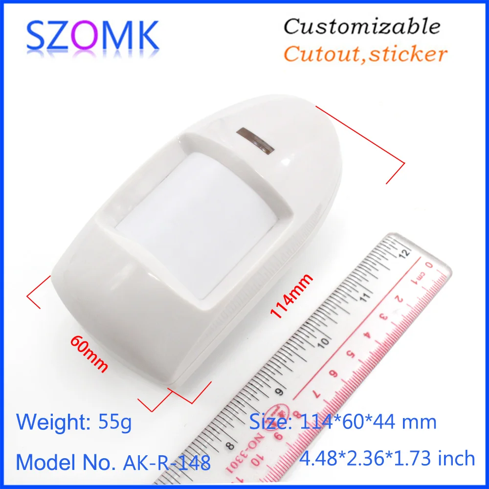 szomk new PIR motion plastic enclosure for electronics plastic junction housing with bracket plastic instrument housing PIR sensor casing (8)