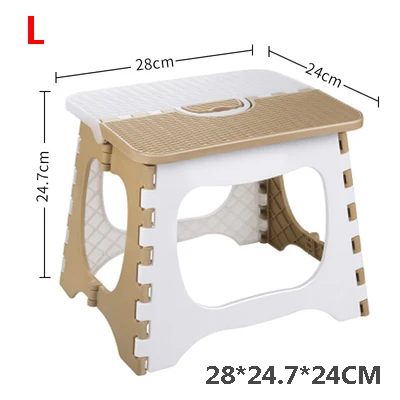 Модный толстый пластиковый складной маленький табурет, портативный складной стул, мини детское сиденье для взрослых, домашняя маленькая скамейка - Цвет: 06