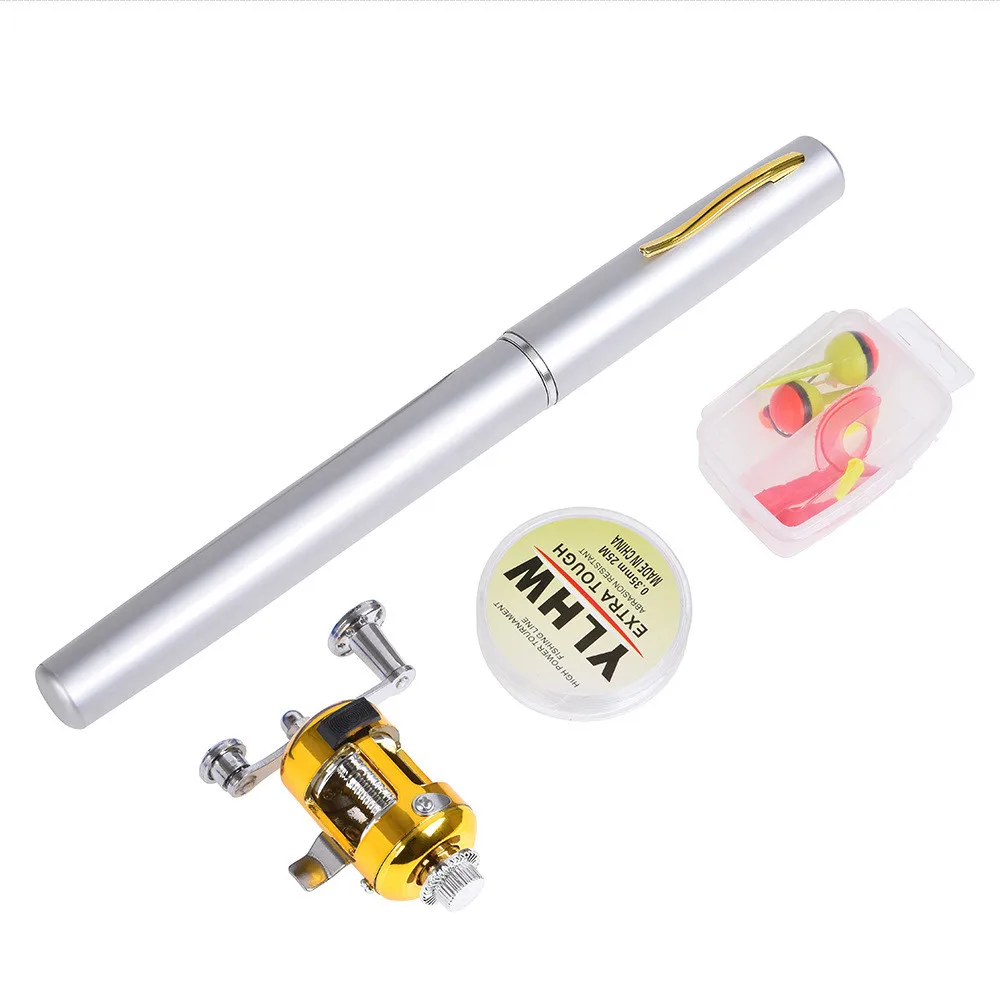 1M Pocket Pen Telescopic Mini Rod Combo Kit Spinning fishing Rod Reel Line Lures Hooks for river lake sea wholesale