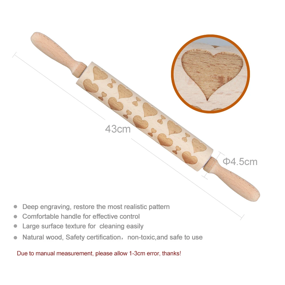В форме сердца/кошка/птица деревянная тисненая Скалка с несколькими рисунками для выпечки резка для печенья торта теста выгравированный ролик DA926