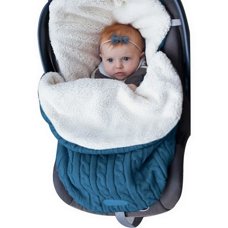 CYSINCOS детский спальный мешок, конверт, зимний детский спальный мешок, муфта для ног, коляска, вязаный спальный мешок для новорожденных, пеленка, вязаная шерстяная, Slaapzak