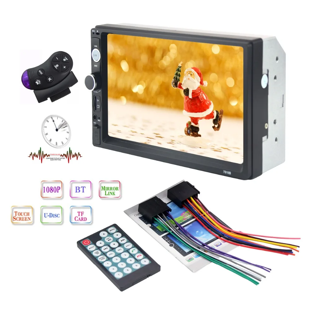 

Autoradio 2 Din Car Radio 7" Touch Screen Audio Stereo Bluetooth Central Multimedia Player Support Rear View Camera Mirror Link