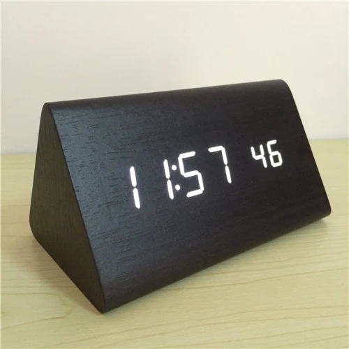 Trigon sound control Alarm LED Uhren Thermometer Holz uhren, led