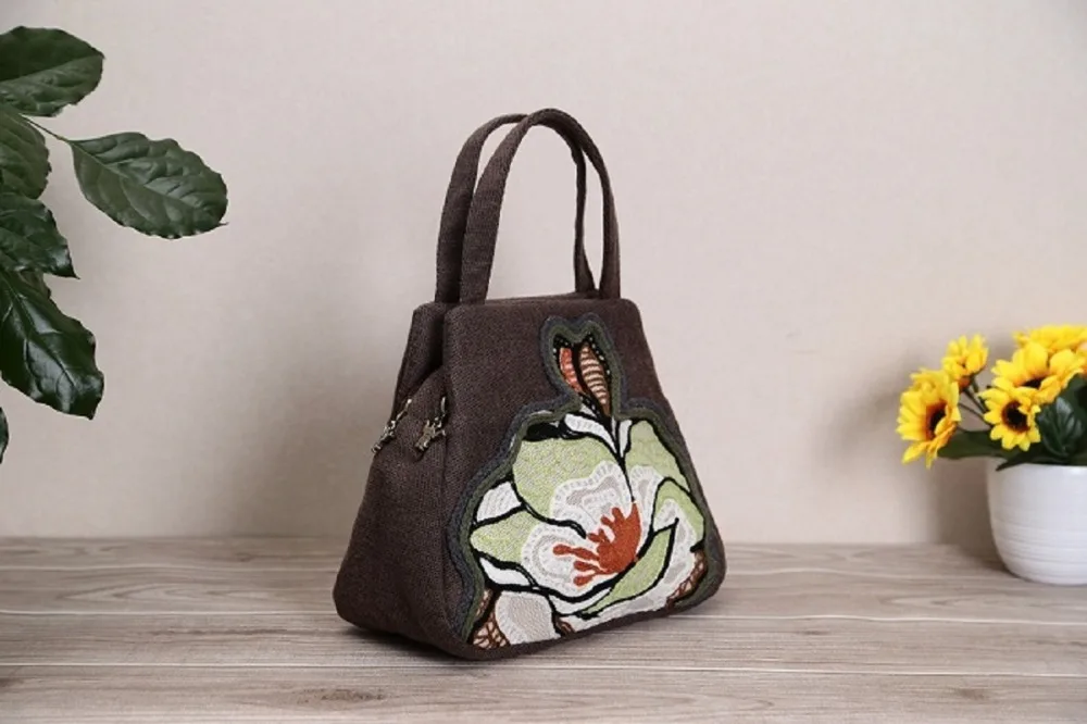 Embroidery handbag Chinese Famous brand hand made Ladies Cotton