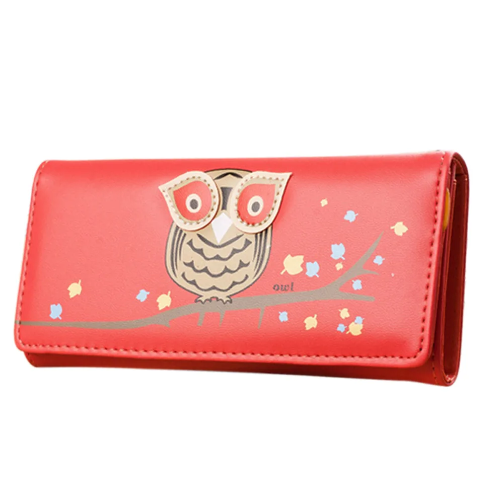 

Fashion Summer Women Long Purse PU Leather wallet Cartoon Cute Owl Card Holder Girls Casual Wallet BS88