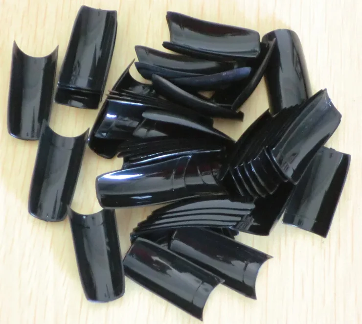 

Black NAIL TIPS 500PCS/ BAG FALSE NAIL ART TIP ARTIFICIAL SALON NAIL TIPS FALSE NAILS