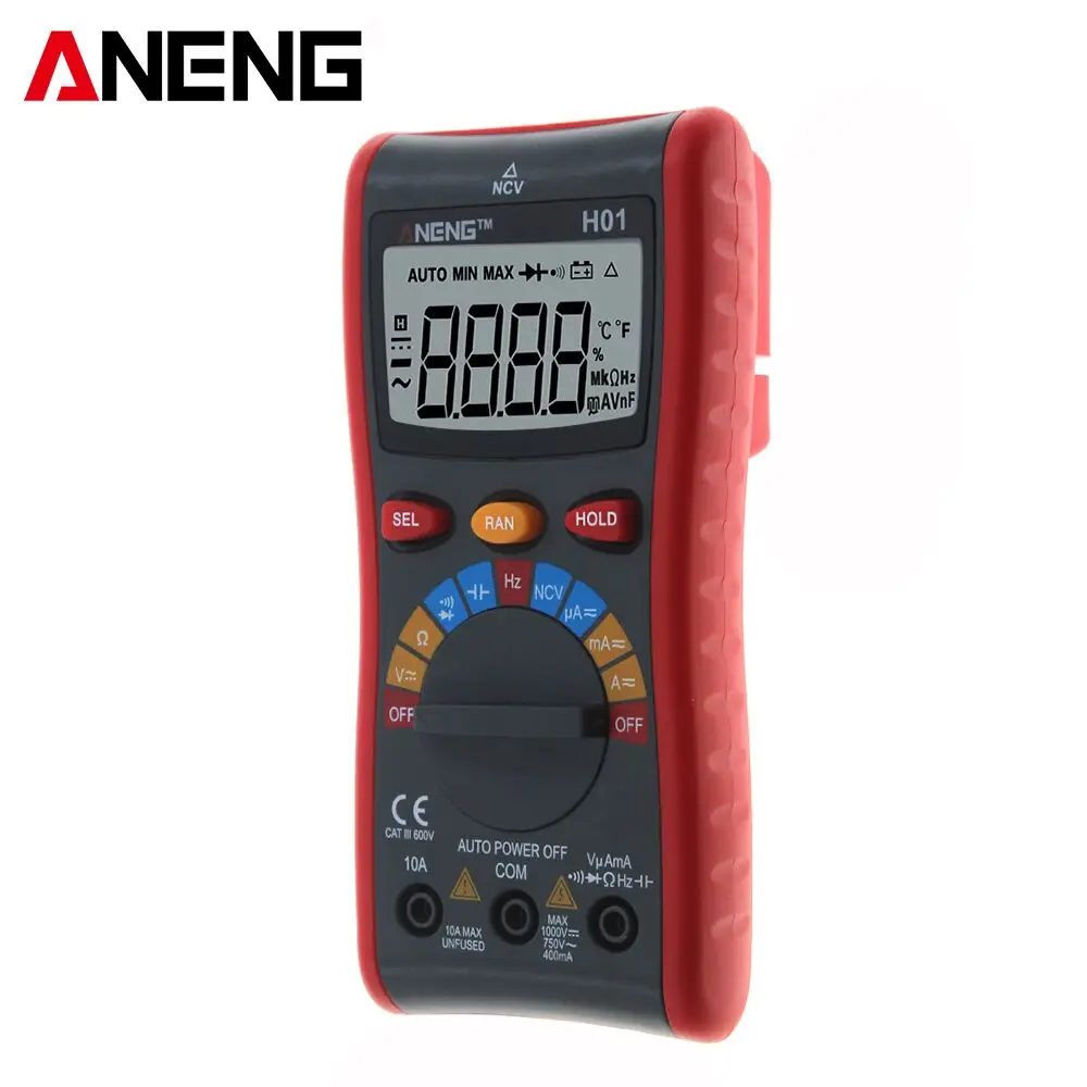 Aneng H01 4000 рассчитывает Авто Диапазон Цифровой мультиметр Подсветка AC/DC Амперметр