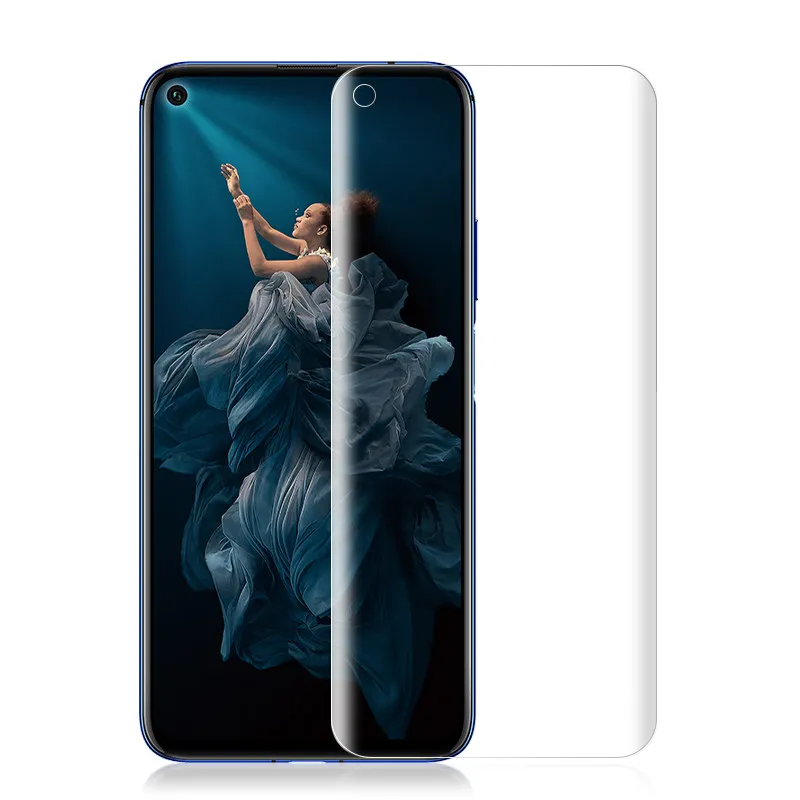 9D пленка для полного покрытия для huawei Honor 20 Pro защита для экрана Гидрогелевая Передняя пленка+ задняя пленка+ стекло для объектива камеры для Honor 20 - Цвет: Front 9D Film Only