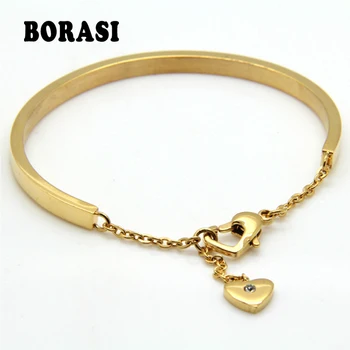 

TOP QUALITY Pretty Lady Gold Bangle Women's Lover Bracelet Jewelry Metal Bracelets Bangles Heart-Shaped Accessories