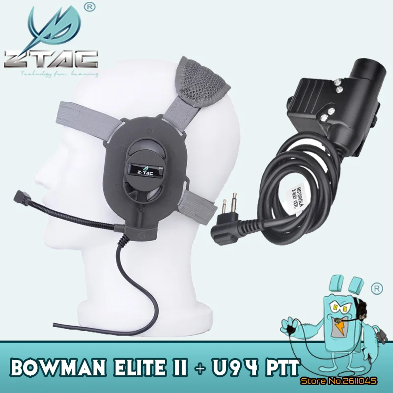 Z Tac Bowman Elite II наушники для охоты U94 PTT для Kenwood Midland тактическая гарнитура Z027-FG+ Z113