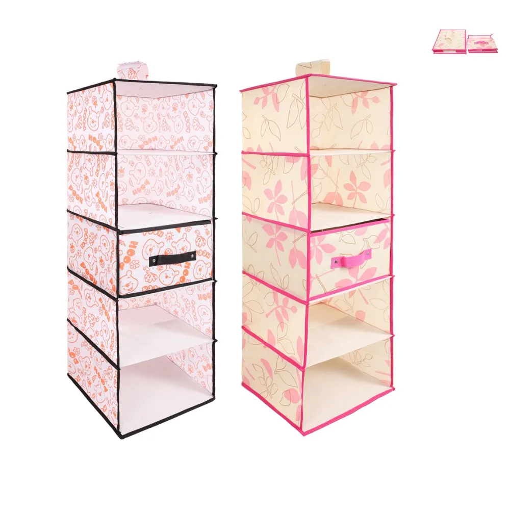 5 Shelf Closet Divider Container Organizer Wardrobe Hanging Storage 5 Shelf Closet Divider Container Organizer Wardrobe Hanging Storage Bin Bag Box With Drawer For Coat Hat Sock Underwear Ties In Bo Bins From