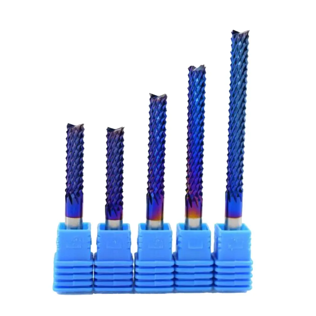 1pcs Corn milling cutter Corn Teeth Titanium Coated End Mill Cutter Milling Cutter Printed Circuit CNC Router Blue Drop Ship
