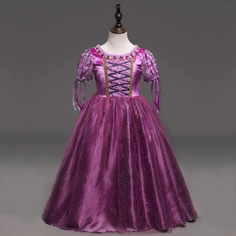 

2017 Girl Anna Elsa Dress High-Grade Sequined Mesh Princess Girl Dresses For Party Costume Snow Queen Cosplay christmas