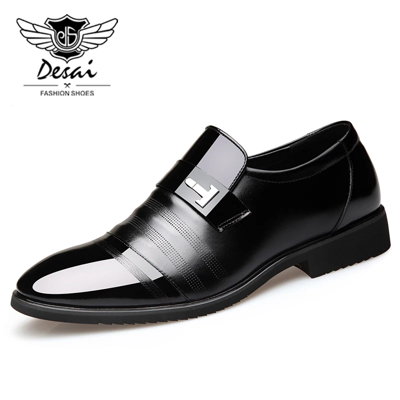 DESAI Brand 2019 Spring New Shoes Men Leather Shoes Business Dress Casual Men's Shoes Tip Wedding Formal Shoes
