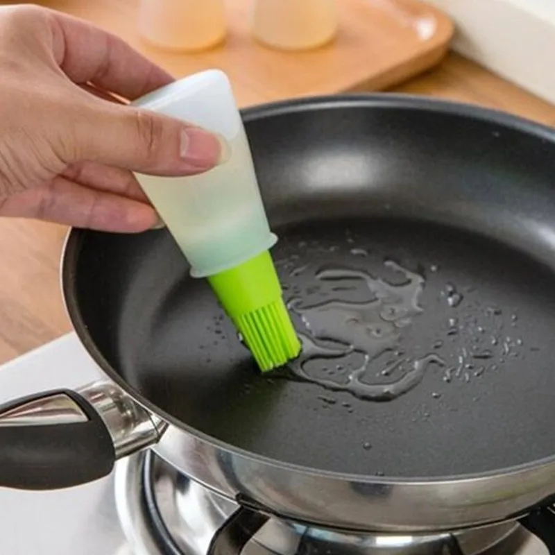 

Kitchen Tools Silicone Rubber Oil Dispenser Bottle Brush Basting Flapjack BBQ Barbecue Cooking Baking Pancake Bar Grill BrushD37