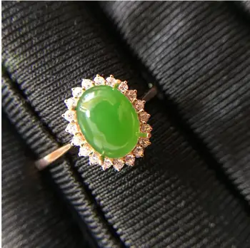 

Natural Jasper 18k gold ring Natural and Real Jasper Fine jewelry Fine gems rings 6*8mm