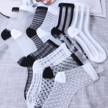 

Women Mesh Ankle High Ultrathin Transparent Elastic Summer Socks