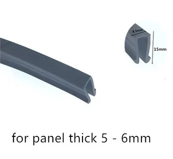 

Rubber Sealing U Strip 15x8.5x15mm for 5-6mm thick Glass Metal Car Wood Panel Board Edge Encloser Shield Black