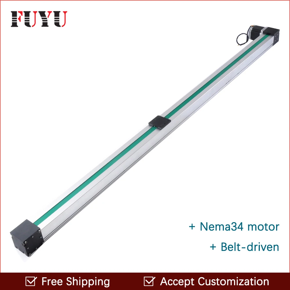 Free shipping high speed 1500mm belt drive linear guide rail Nema 34 stepper motor for cnc position router system Free shipping high speed 1500mm belt drive linear guide rail Nema 34 stepper motor for cnc position router system