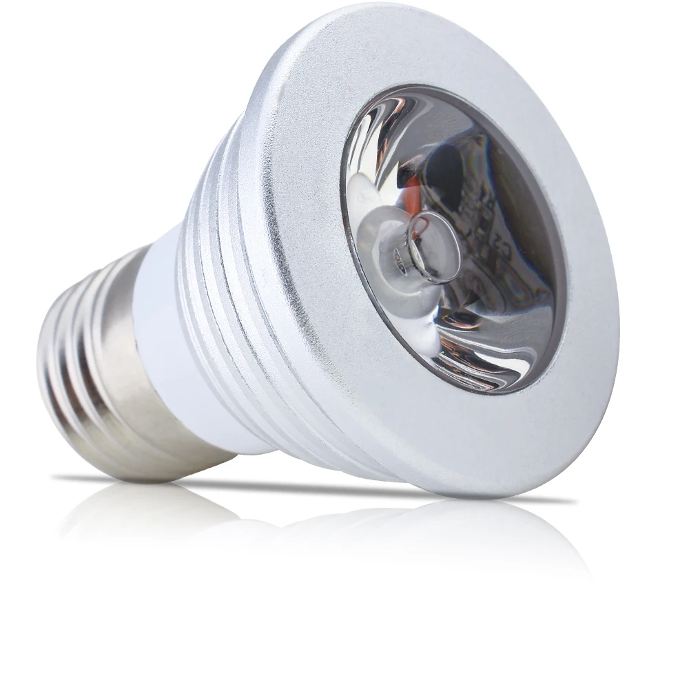 Светодиодная лампа E27 RGB высокой мощности 3 Вт 16 цветов AC85 265V меняющая свет с