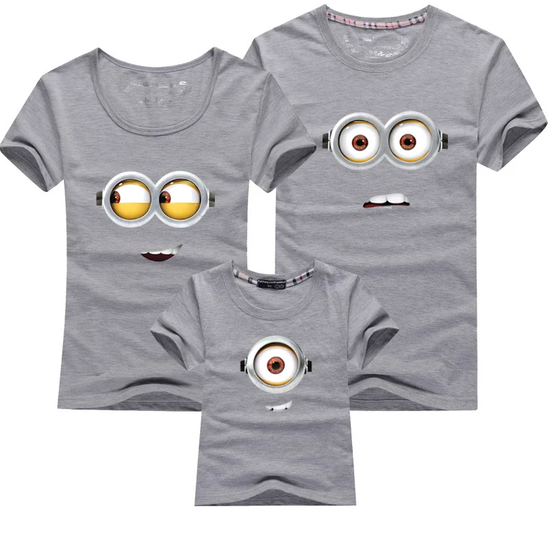 

Family Look New 2016 Summer Family Clothes Minions T Shirts Father And Son Suits Mother Daughter Matching T Shirt Bobo Choses