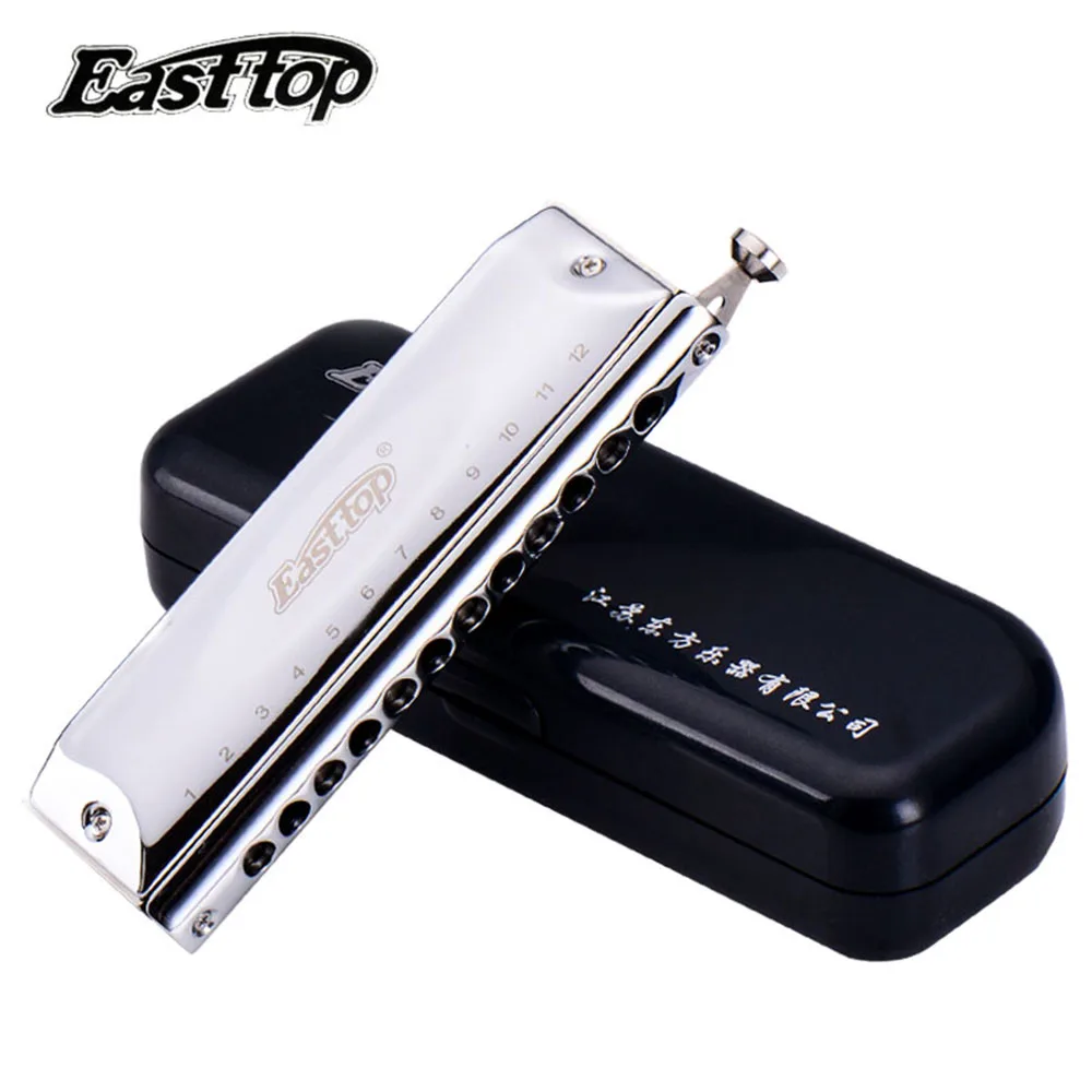 Easttop لوني هارمونيكا 12 ثقوب 48 لهجة الفم الجهاز البلوز القيثارة الموسيقى Instrumentos مفتاح C آلات موسيقية الشرق أعلى T1248