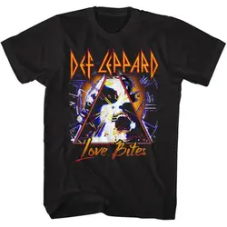 Def Leppard Мужские футболки в размерах SM-5XL Новая любовь укусов в 100% черный CottonNew брендовая повседневная одежда