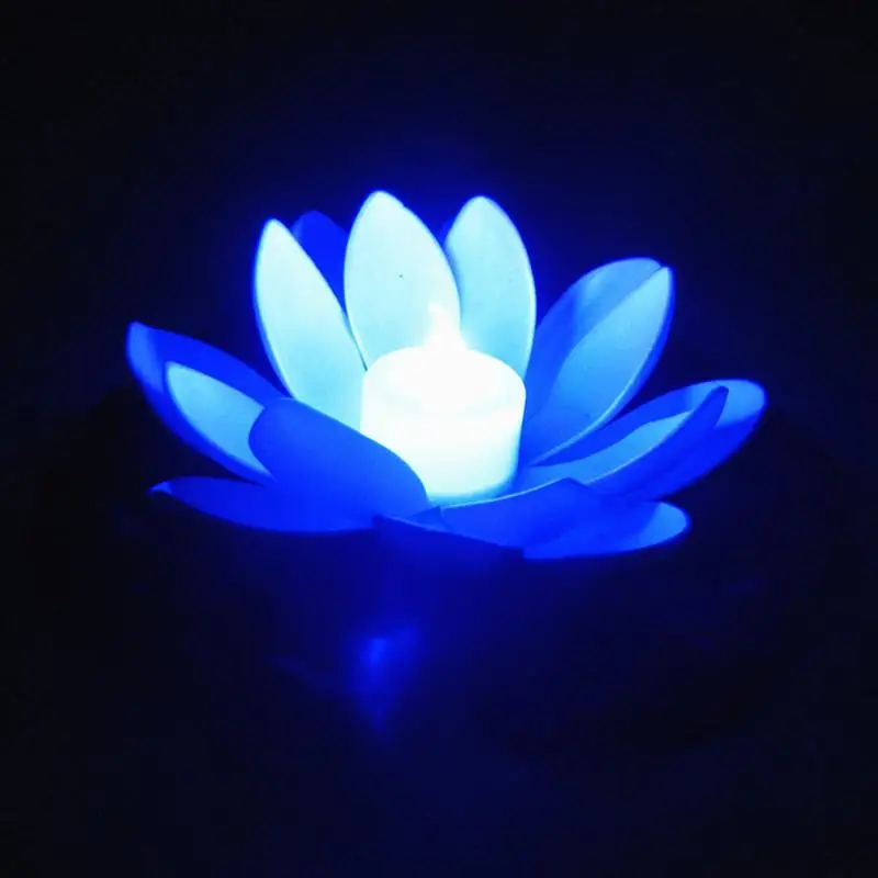 3 цвета светодиодный прожектор искусственный Лотос плавающий цветок форма лампы для наружного бассейна желая вечерние поставки