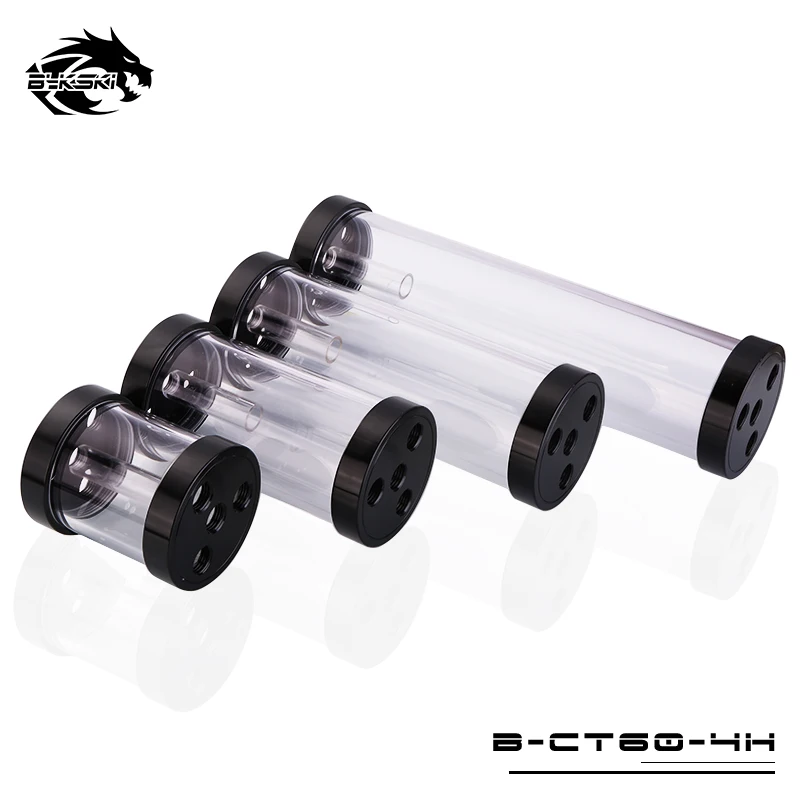 

Bykski B-CT60-4H 60MM Black Caps Water Cooling Reservoir Tank with G1/4" Threads