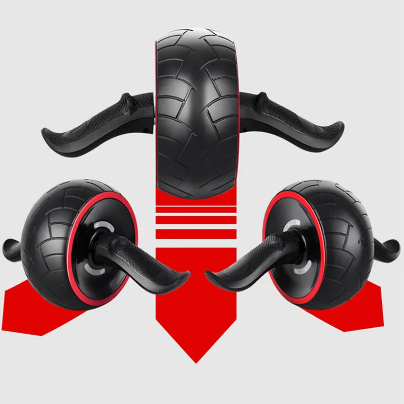 الجسم بناء AB الأسطوانة عجلة اللياقة البدنية الجمنازيوم المعدات ممارسة Abs قوة التدريب سهلة قبضة مقابض البطن آلة تجريب