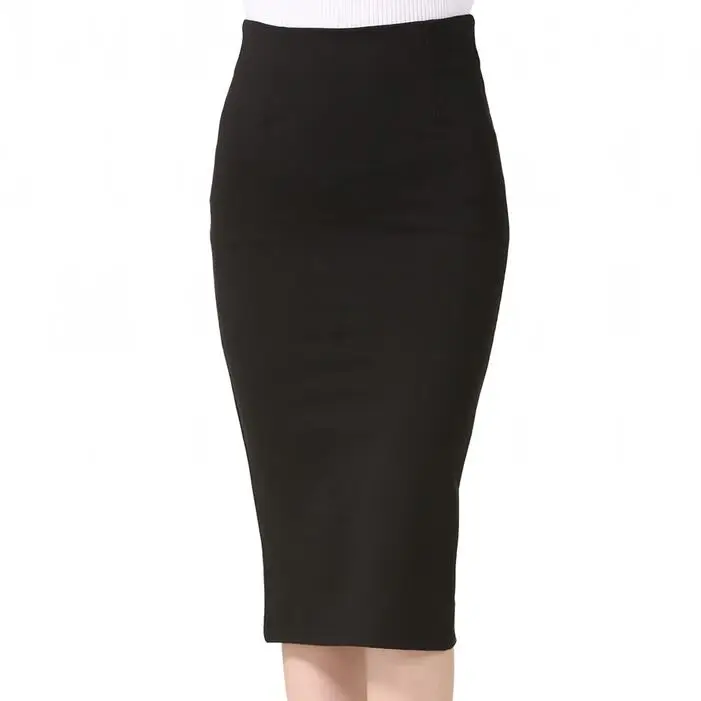 5XL размера плюс, женские юбки-карандаш, осень, элегантная облегающая юбка с высокой талией, корейская мода, эластичная юбка для офиса