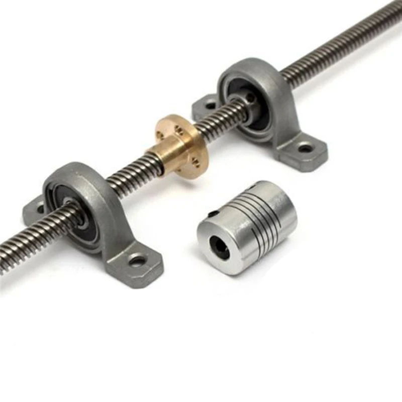 Stainless Steel T8 600mm Lead Screw Rod with Nut Coupling Shaft Mounted